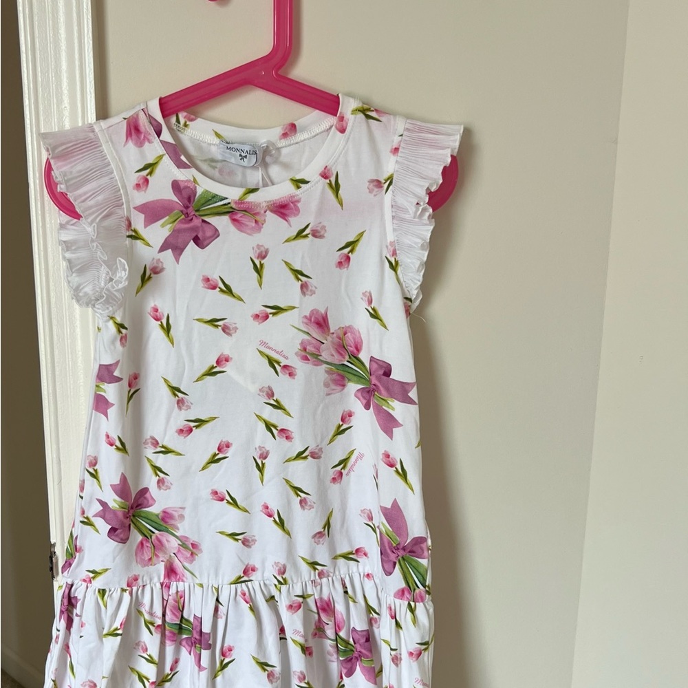 MonnaLisa Pink Floral Print Dress